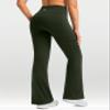 G Gradual Women's Fleece Lined Pants Water Resistant Winter Thermal Flare Leggings Hiking Snow Pants for Women 4 Pockets(Olive 31-M) view 2