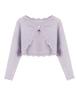 Arshiner Girls Open Front Bolero Shrug Kids Long Sleeve Cropped Elegant Cardigan Knit Sweater Light Purple for 10-11 Years view 1