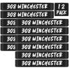 12 Pack Magsaddle .308 Winchester Magazine Marking Bands .308 Caliber Identification Holster Accessories (Black - White)