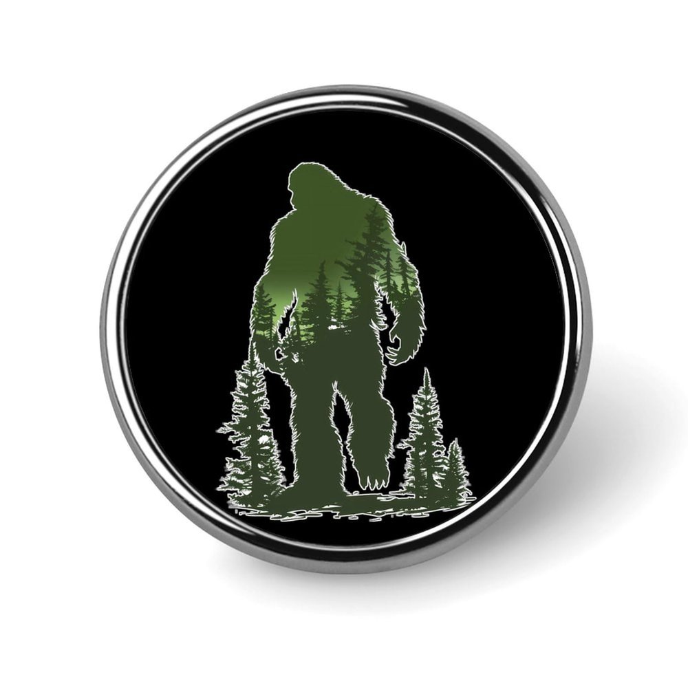 Bigfoot Tree Round Lapel Pin Personalized Brooch Pin Badge Jewelry for Shirt Jacket Hat Decor