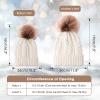 2PCS Parent-Child Knit Hat Family Matching Winter Warmer Hat Mother & Baby Crochet Beanie Ski Cap with Pom White view 2