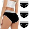 Akklian Women's Comfort Breathable Cute Underwear, 3PC Full Coverage Underpants Soft Stretch Panties, Available in Plus Size view 2
