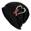 BUECDHYEI Leukemia Awareness Adult Knitted Hat Beanie Winter Warm Skull Hat - Men Women Black view 1
