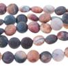 Dakota Stones Matte Red Creek Jasper 8mm Puff Coin Gemstones. 8" Strand. RCJ8DC- view 1