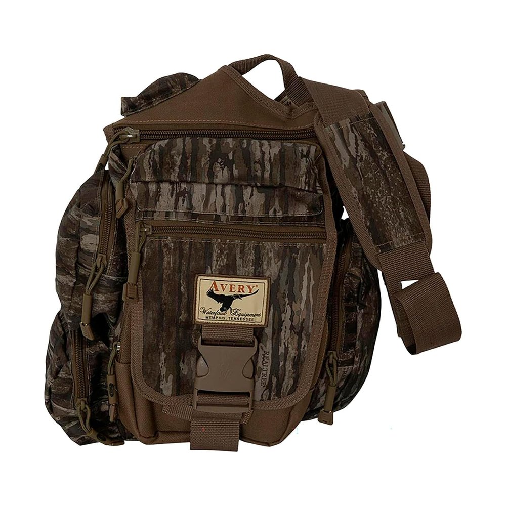 Avery Messenger Bag, Durable Water-Resistant Outdoor Hunting Pack, Cinch Top/Buckled Storm Flap Main Compartment, 7 Pockets, Realtree Legacy