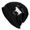 BUECDHYEI Eat More Beef Adult Knitted Hat Beanie Winter Warm Skull Hat - Men Women Black view 1