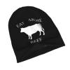 BUECDHYEI Eat More Beef Adult Knitted Hat Beanie Winter Warm Skull Hat - Men Women Black view 3