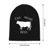 BUECDHYEI Eat More Beef Adult Knitted Hat Beanie Winter Warm Skull Hat - Men Women Black view 4