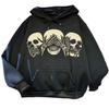 Udeniy Halloween Sweatshirts For Womens Funny Skeleton Hoodies Pullover Long Sleeve Casual Sweatshirt Plus Size Tops A-black view 1