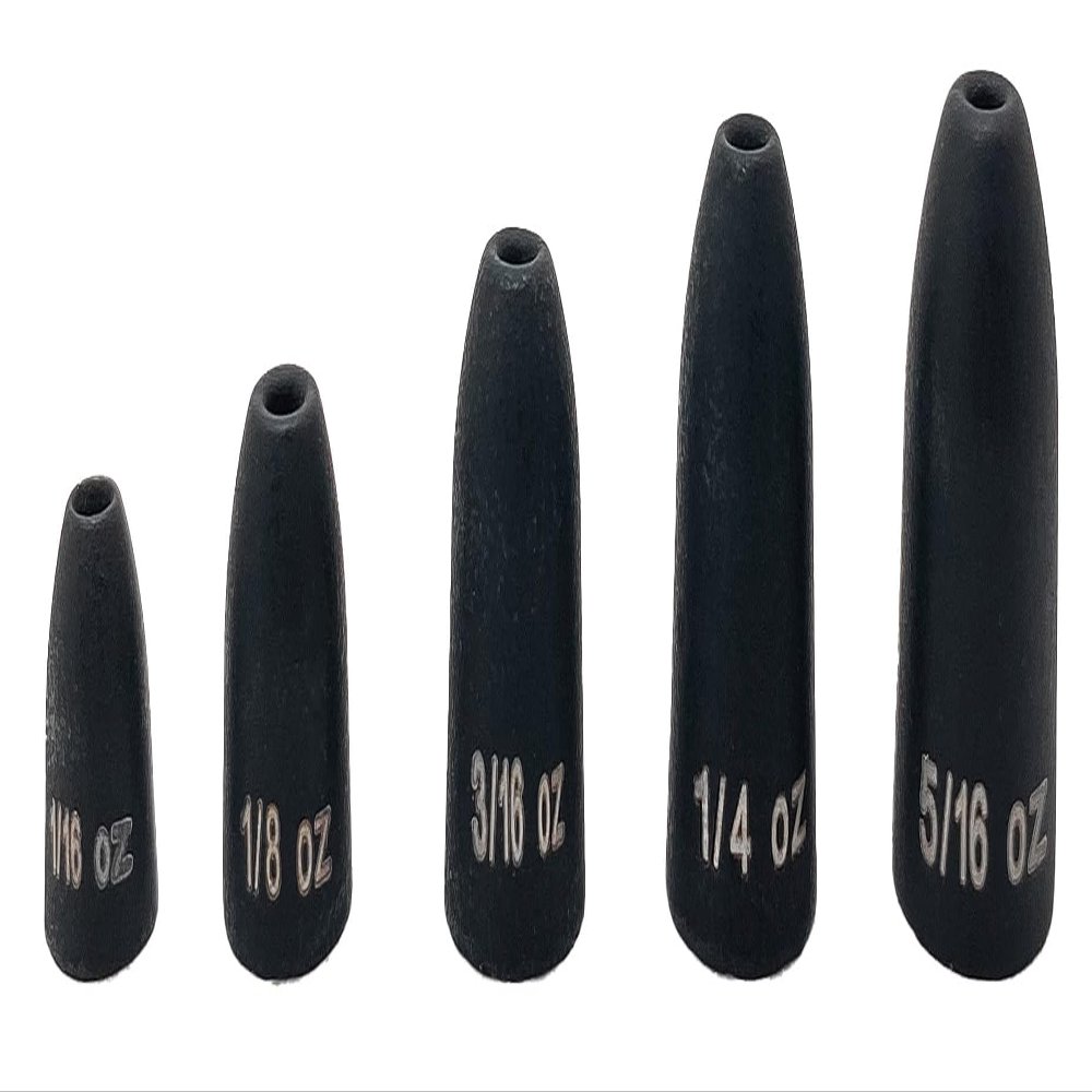 Departure Outdoors Tungsten Worm Weights - Black, 5/16 oz