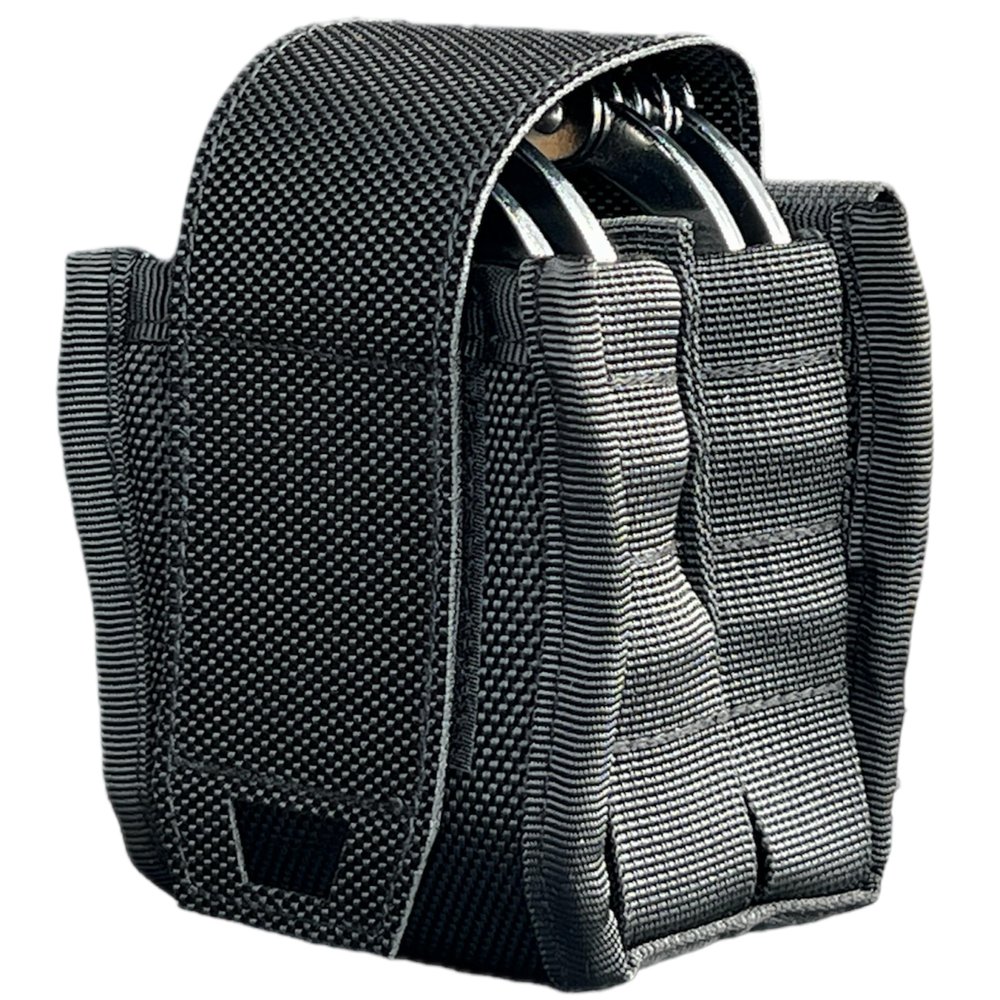 LUMERAM Heavy Duty Double Handcuff Pouch for Duty Belt - Perfect MOLLE Handcuff Case for Vest - Compatible with ASP/Hinged/Chain/Folding Rigid