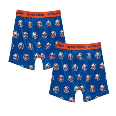 Calhoun NHL Surf & Skate Mens Boxer Briefs with Scatter Team Logo - 2 Pack (X-Large, New York Islanders)