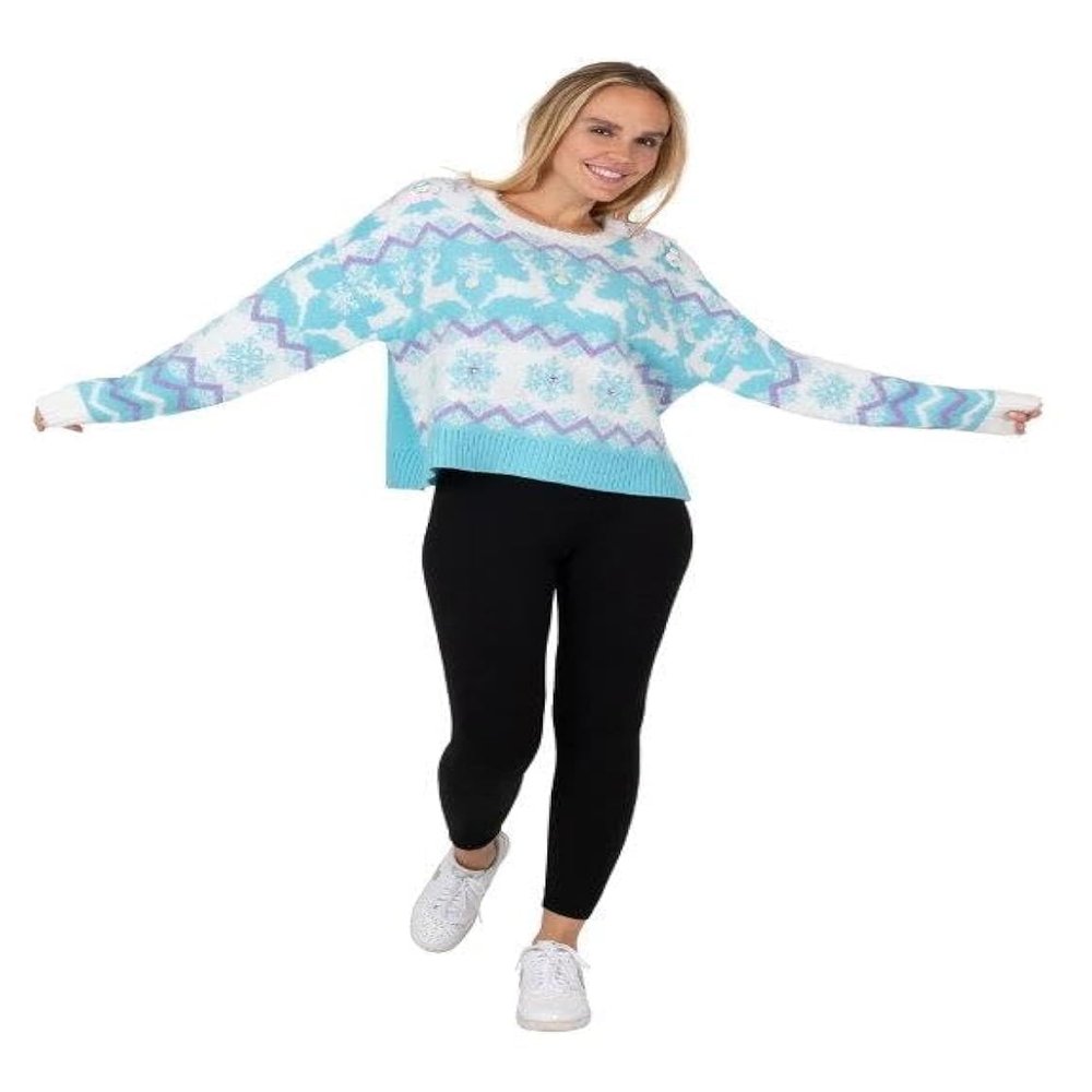 Blizzard Bay Women's 33 Degrees Pullover Sweater, Fairisle Snowflake-Iced Blue, X-Small