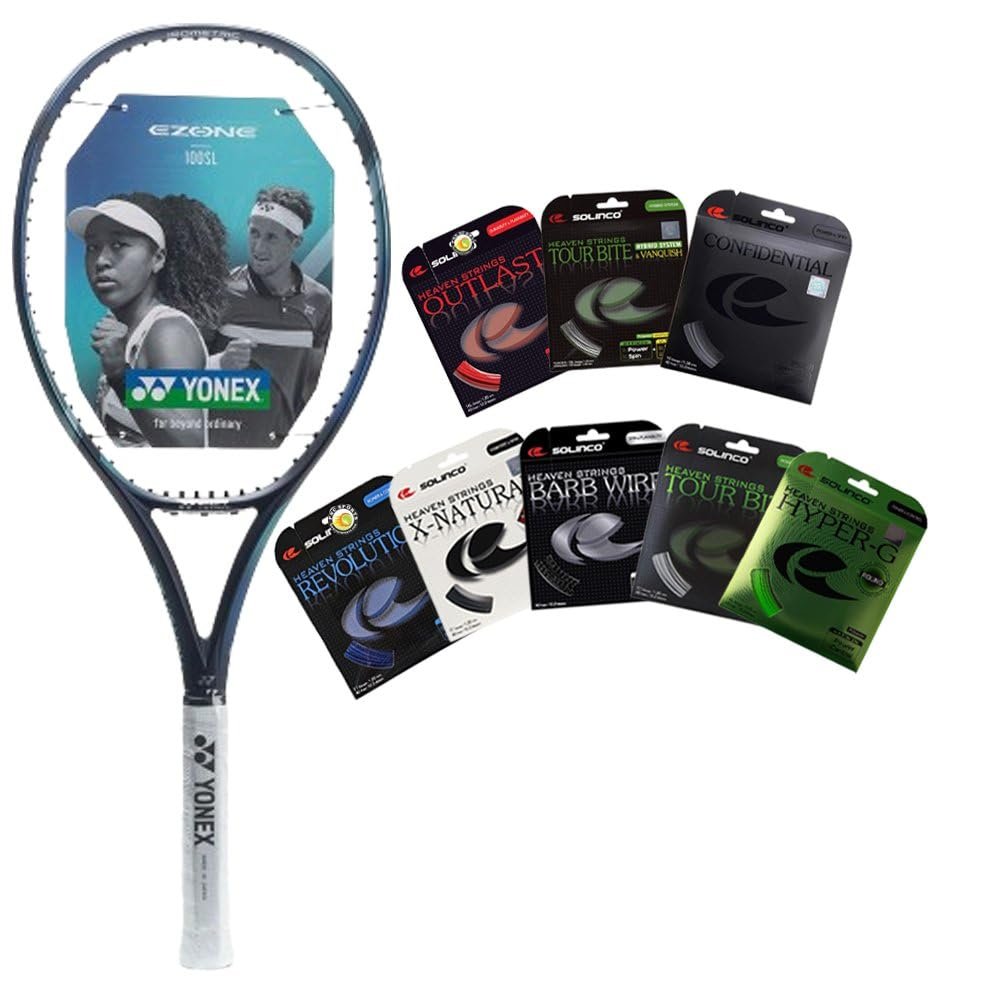 Yonex Ezone100SL(7th Gen) Tennis Racquet- Lightweight Model to Swing Fast and Generate Easy Power - Strung with SOLINCO String at Your Choice of Tension (4 1/2)