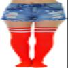 ToBeInStyle Women's Athlete Acrylic Thigh High W/Double Striped Top - Orange/White - OSP view 4