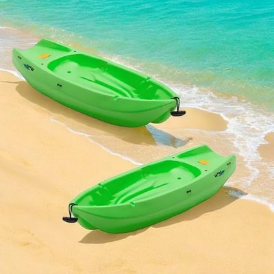 The Wave 6' Youth Kayak with Paddle. Designed for Stability and Safety, It's The Perfect Choice for Youth Ready to Conquer The Water (Lime, 2 Pack)