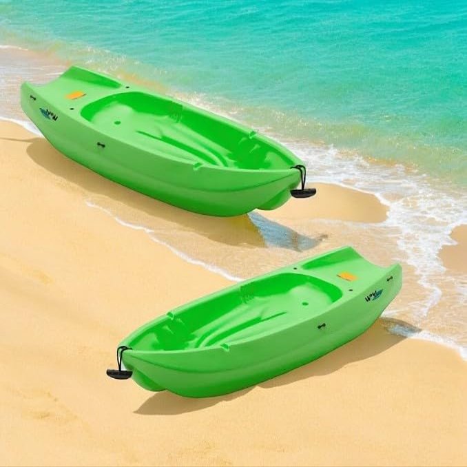 The Wave 6' Youth Kayak with Paddle. Designed for Stability and Safety, It's The Perfect Choice for Youth Ready to Conquer The Water (Lime, 2 Pack)
