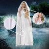 UNDERWRAPS Deluxe Cape with Hood - Halloween Capes with Hood for Adults (White Tulle Cape) view 3