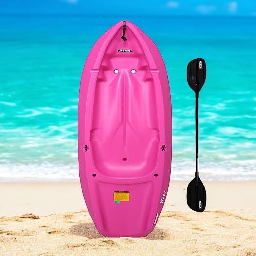 NineFit Basics The Wave 6' Youth Kayak with Paddle. Designed for Stability and Safety, It's The Perfect Choice for Youth Ready to Conquer The Water (Pink, 1 Pack)