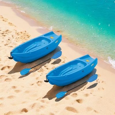 Generic The Wave 6' Youth Kayak with Paddle. Designed for Stability and Safety, It's The Perfect Choice for Youth Ready to Conquer The Water (Blue, 2 Pack)