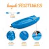 Generic The Wave 6' Youth Kayak with Paddle. Designed for Stability and Safety, It's The Perfect Choice for Youth Ready to Conquer The Water (Blue, 2 Pack) view 4