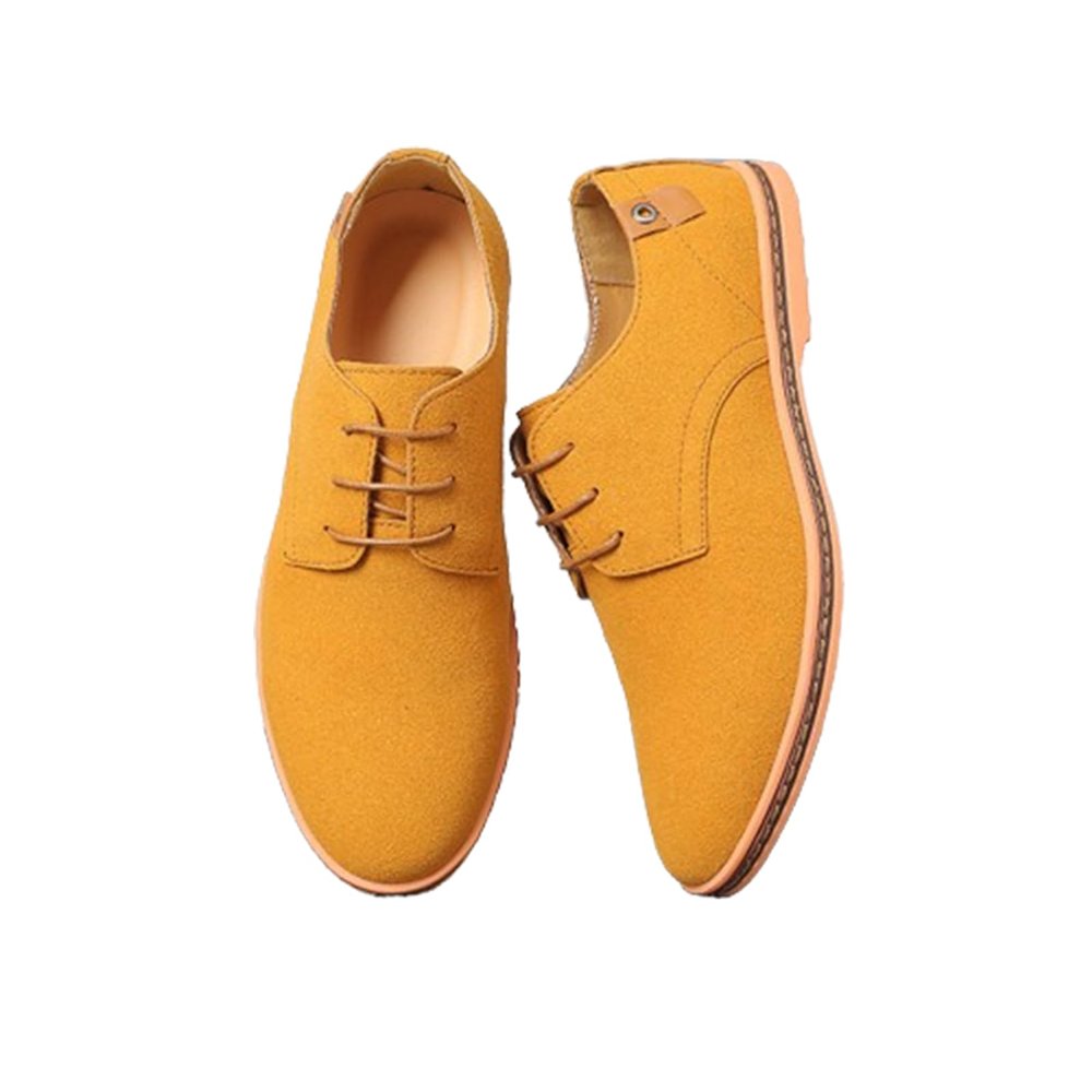 LUCKYTOWO Men's Fashion Sneakers Dress Shoes Casual Business Oxfords,Breathable Soft Sole Walking Shoes Lace Up Dress Shoes (Camel,6)