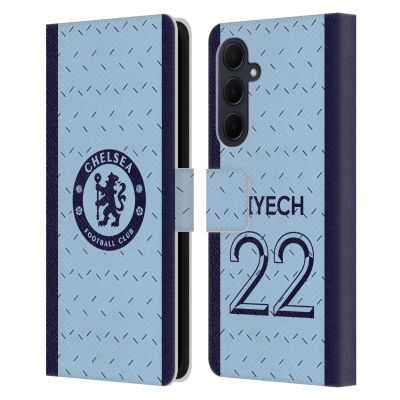 Head Case Designs Officially Licensed Chelsea Football Club Hakim Ziyech 2020/21 Players Away Kit Group 1 Leather Flip Case Compatible with Samsung Galaxy A35 5G