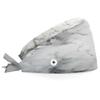 Hsnar Marble Print Scrub Caps with Buttons Elastic Working Hats Tie Back Nurse Hat Lightweight Breathable Surgical Caps for Women Men view 1