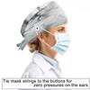 Hsnar Marble Print Scrub Caps with Buttons Elastic Working Hats Tie Back Nurse Hat Lightweight Breathable Surgical Caps for Women Men view 2
