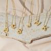 BSGRL Bubble Letter Necklace Gold-14k Gold Filled Initial Necklace A-Z Alphabet Monogram Bubble Letter Necklace For Women 16.5"+2" Initial S view 4