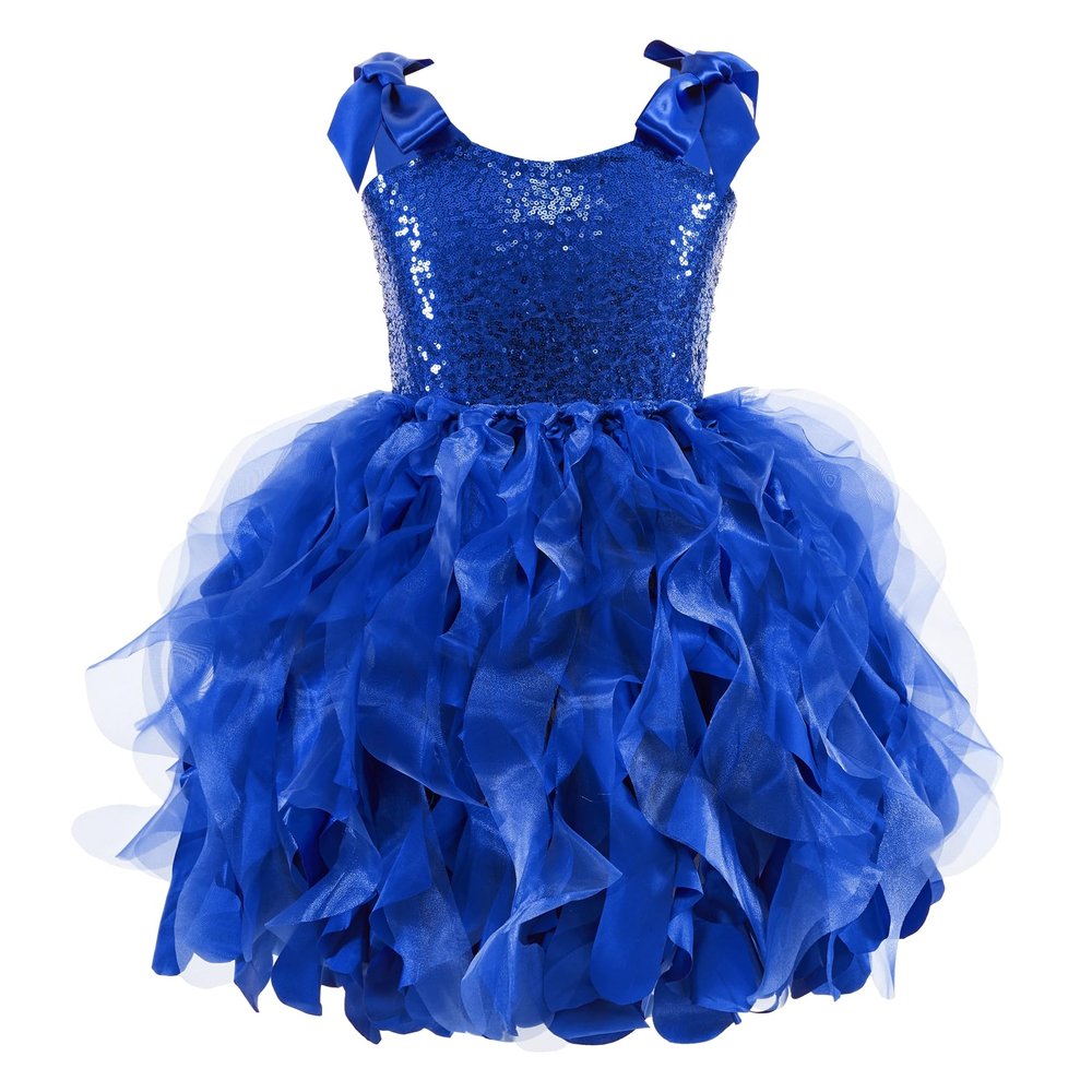 Royal Blue Tutu Dress for Girls Sequin Tulle Fairy Sneaker Ball Dresses for Toddler Kid Little Girl Fancy Sparkly Princess Mommy and Me Dresses Easter Graduation Birthday Outfit Size 11-12T