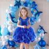 Royal Blue Tutu Dress for Girls Sequin Tulle Fairy Sneaker Ball Dresses for Toddler Kid Little Girl Fancy Sparkly Princess Mommy and Me Dresses Easter Graduation Birthday Outfit Size 11-12T view 2