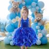 Royal Blue Tutu Dress for Girls Sequin Tulle Fairy Sneaker Ball Dresses for Toddler Kid Little Girl Fancy Sparkly Princess Mommy and Me Dresses Easter Graduation Birthday Outfit Size 11-12T view 3