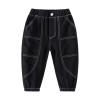 Boys Pull On Pants Toddler Baby Cargo Jogger Pants Loose Kids Long Pant Twill Casual Trousers with (Black, 2-3 Years) view 1