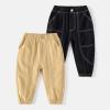 Boys Pull On Pants Toddler Baby Cargo Jogger Pants Loose Kids Long Pant Twill Casual Trousers with (Black, 2-3 Years) view 3