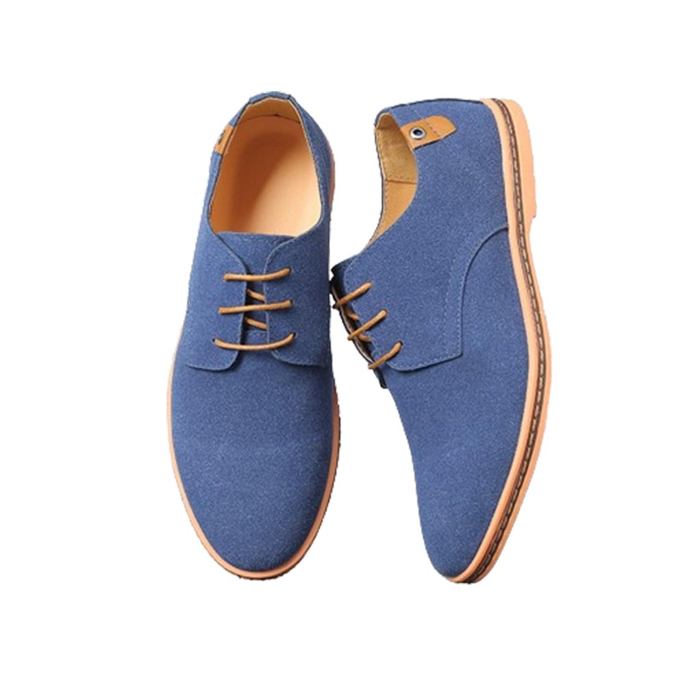 LUCKYTOWO Men's Fashion Sneakers Dress Shoes Casual Business Oxfords,Breathable Soft Sole Walking Shoes Lace Up Dress Shoes (Blue,11)
