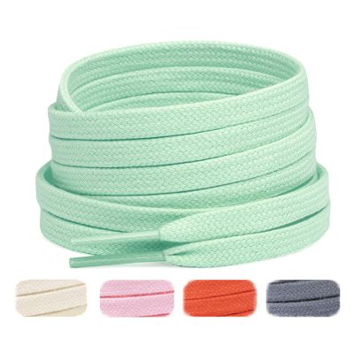 Handshop Wide Flat Athletic Shoelaces 5/16"(2 Pair) - Shoe Laces for Sneakers and Casual Shoes Replacements Mint Green 43 inch (110cm)