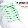 Handshop Wide Flat Athletic Shoelaces 5/16"(2 Pair) - Shoe Laces for Sneakers and Casual Shoes Replacements Mint Green 43 inch (110cm) view 2