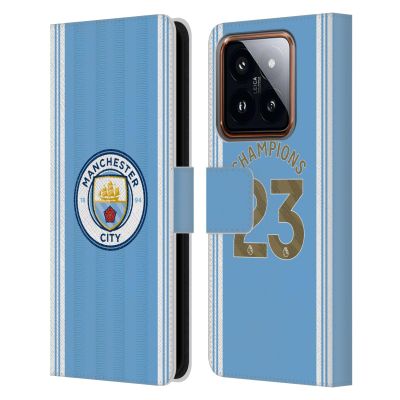 Head Case Designs Officially Licensed Manchester City Man City FC Home Kit 2023 Champions Leather Book Wallet Case Cover Compatible with Xiaomi 14