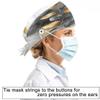 Hsnar Leaves White Marble Scrub Caps with Buttons Elastic Working Hats Tie Back Nurse Hat Lightweight Breathable Surgical Caps for Women Men view 2