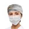 Hsnar Leaves White Marble Scrub Caps with Buttons Elastic Working Hats Tie Back Nurse Hat Lightweight Breathable Surgical Caps for Women Men view 4