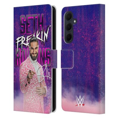 Head Case Designs Officially Licensed WWE Seth Freakin' Rollins Seth Rollins Leather Wallet Case Compatible with Samsung Galaxy A35 5G