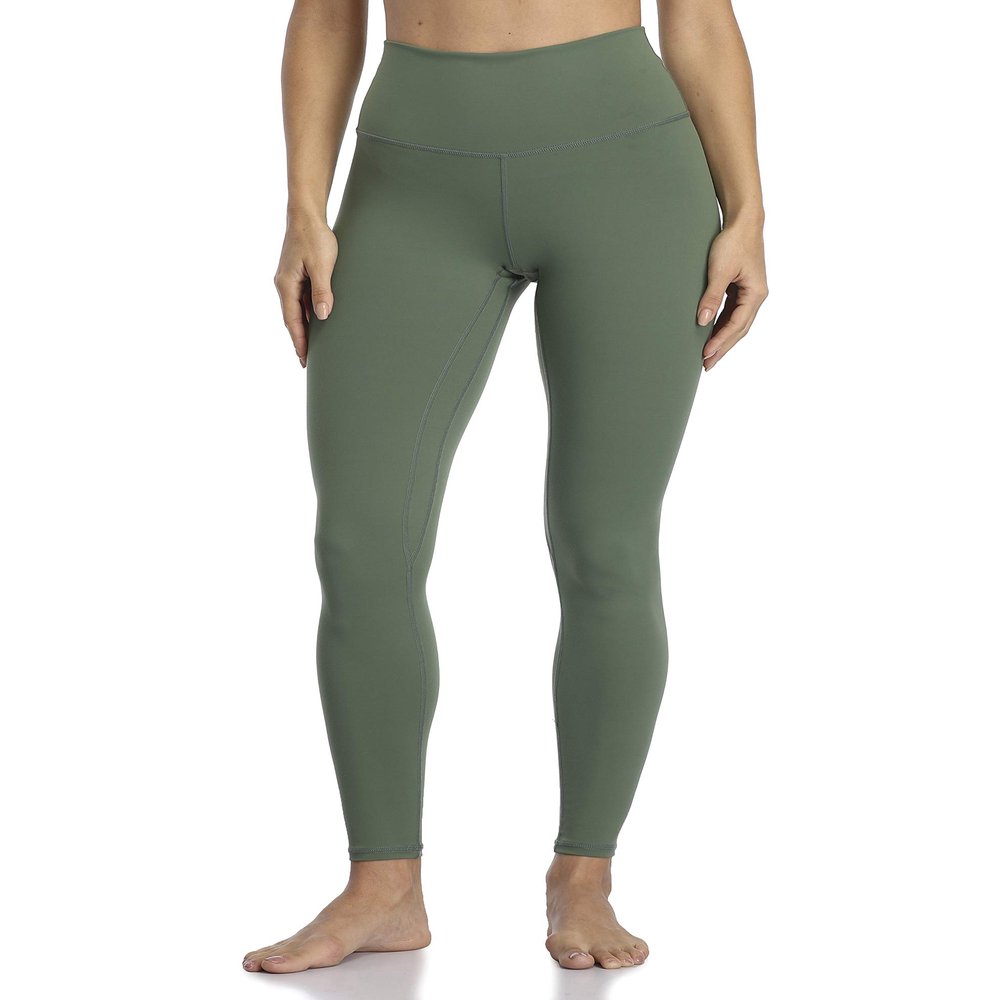 YUNOGA Women's High Waisted Workout Leggings 25" Inseam Ultra Soft Tummy Control Yoga Pants (XXL, Army Green)
