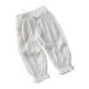 Cotton Linen Harem Bloomers Pants for Baby and Toddler Summer Solid Color Loose Pants Baby Baby (White, 3-6 Months) view 1