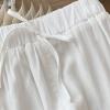Cotton Linen Harem Bloomers Pants for Baby and Toddler Summer Solid Color Loose Pants Baby Baby (White, 3-6 Months) view 3