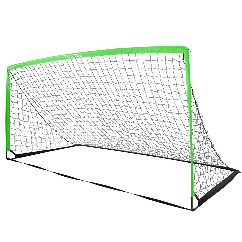 RUNBOW 11x5.5' 9x5' 6x4' FT Kids Soccer Goal with Carry Bag, Portable Folding Soccer Net for Backyard Training, Indoor/Outdoor Use for Youth and Adults (11x5.5FT, 1 Pack, Green)