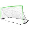 RUNBOW 11x5.5' 9x5' 6x4' FT Kids Soccer Goal with Carry Bag, Portable Folding Soccer Net for Backyard Training, Indoor/Outdoor Use for Youth and Adults (11x5.5FT, 1 Pack, Green) view 1