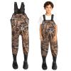 8 Fans Hunting Waders for Kids, Neoprene Youth Fishing Waders with Boot, Lightweight Chest Waders for Toddler Children (Next Camo Evo(s), 8/9#) view 1