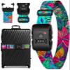 Slohif Luggage Straps TSA Lock for Suitcases - Travel Belt TSA Approved Accessories Luggage Identifiers Carry On Bag with Buckle Nylon Adjustable Band for Add a Bag Artistic Leaf