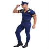 Miutii Mens Police Officer Policeman Costume Dirty Cop Roleplay Short Sleeve Jumpsuit with Accessories Blue X-Large view 3